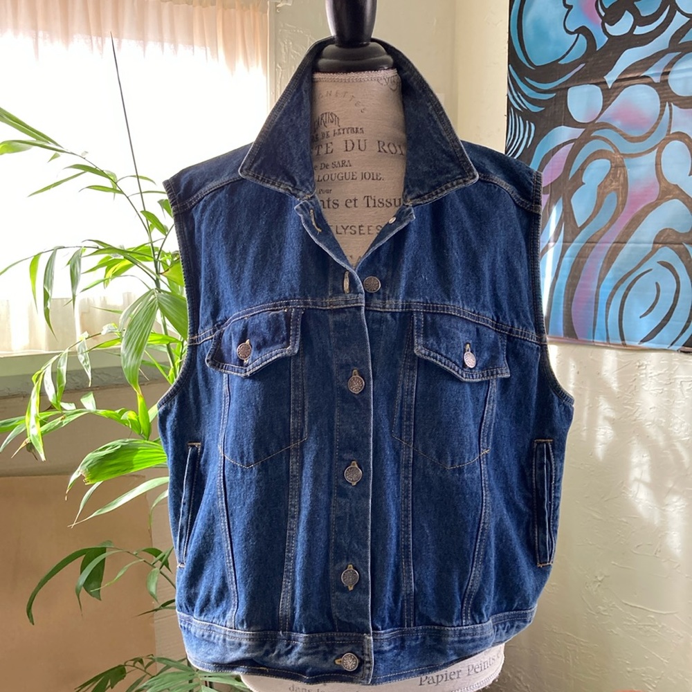 Sudden Impact Vintage 80s/90s Jeans Vest Women ~ Size Large